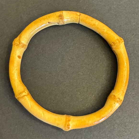 Vintage Wood Bamboo Light Weight Bangle Bracelets Lot Of 2 Bohemian - Picture 6 of 16